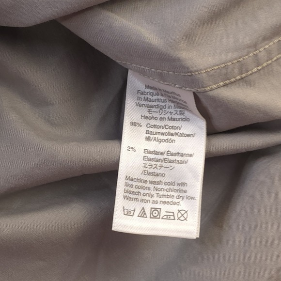 J Crew Flex Shirt XL Gray Geometric Long Sleeve Button Down Pocket - Picture 7 of 9